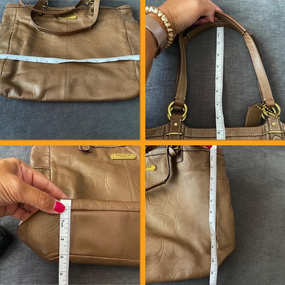 Coach Bag Tote Pocketbook Bronze - Picture 5 of 8